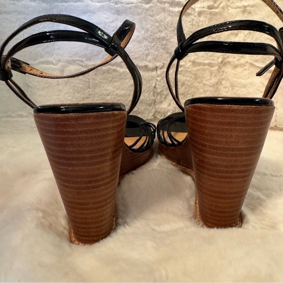 Bakers Dedra Faux Patent Leather Sandals Heels. 4” High. Size 7.5 Black New - Picture 5 of 12